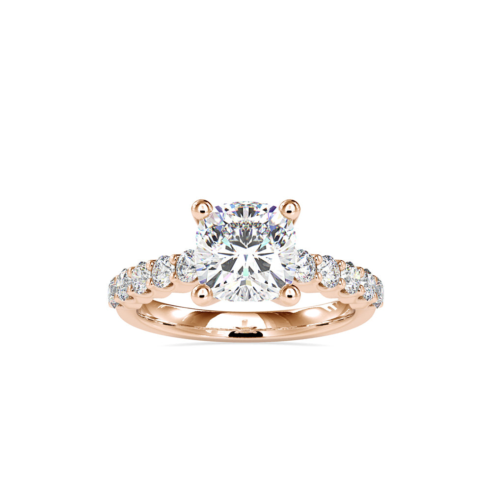 Regal Romance: The Cushion Solitaire Crown Ring Audiam