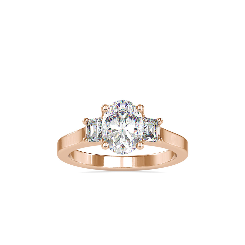 Sleek Sophistication: Oval Solitaire with Baguette Accents Audiam