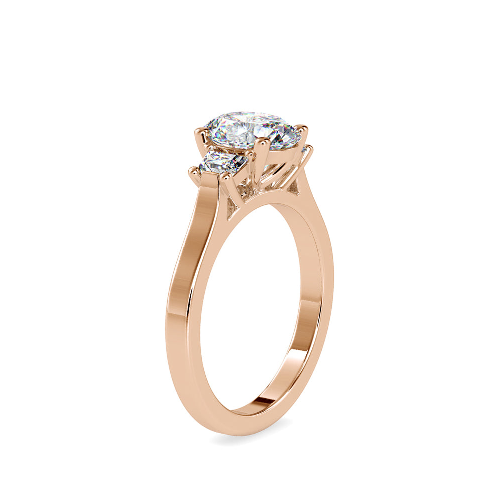 Sleek Sophistication: Oval Solitaire with Baguette Accents Audiam