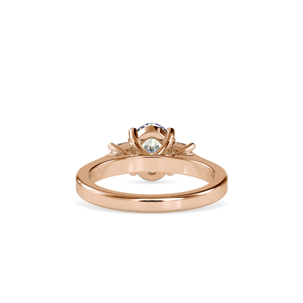 Sleek Sophistication: Oval Solitaire with Baguette Accents Audiam