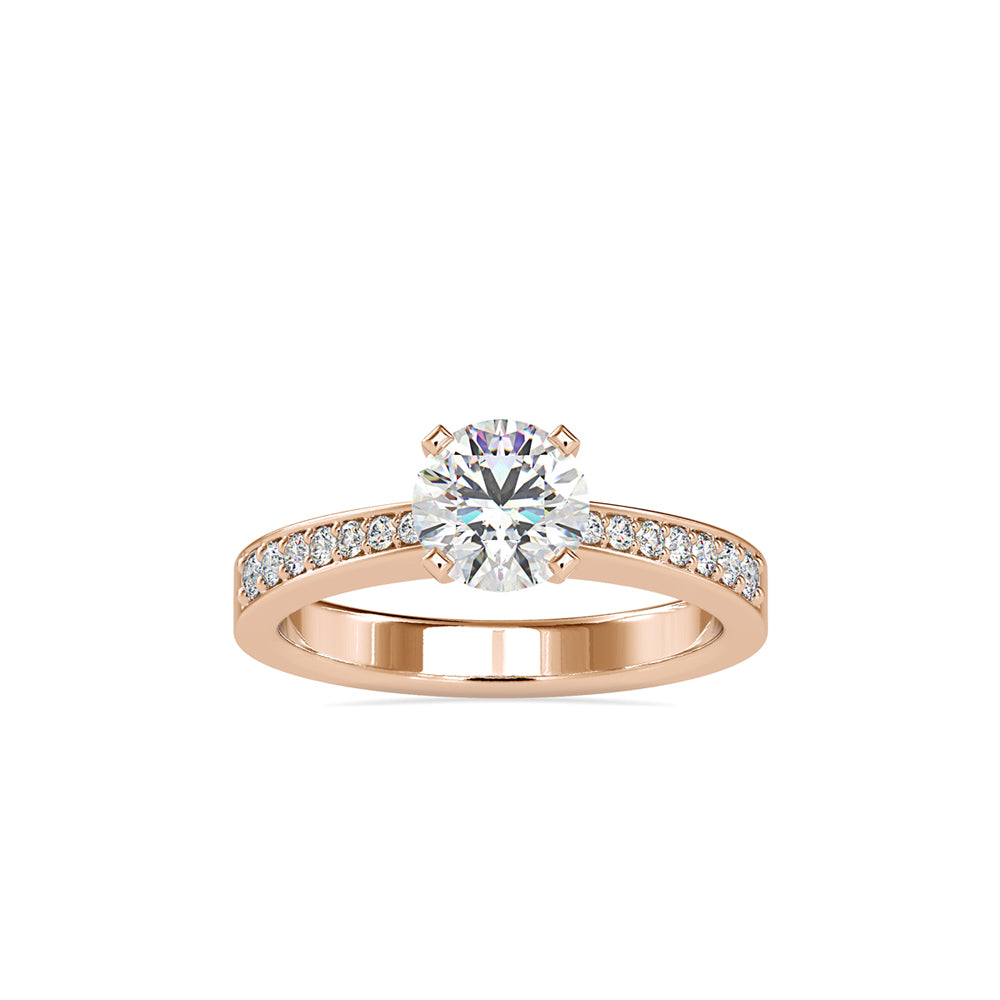 Cascade of Light: Round Solitaire with Pavé Gradient Band Audiam