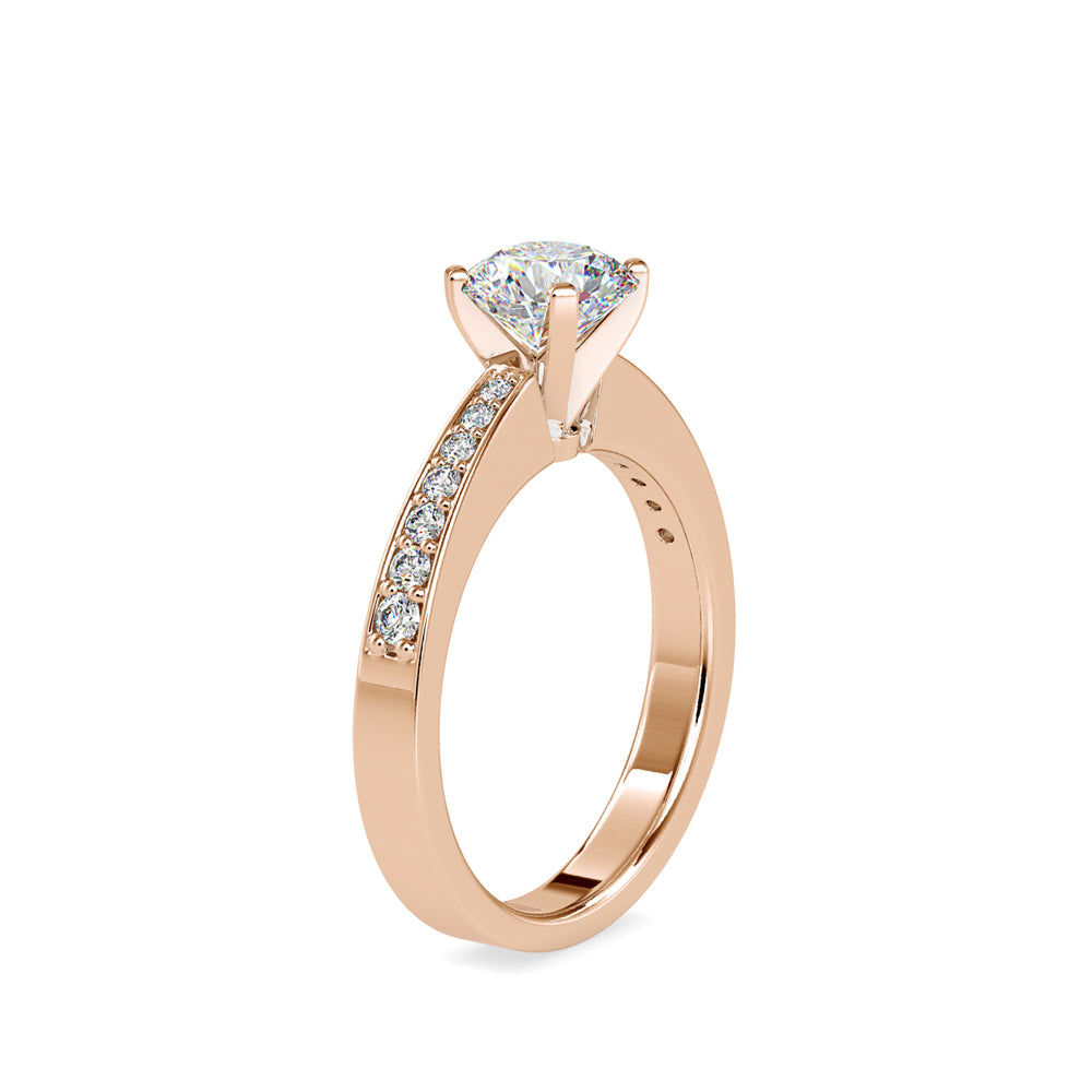 Cascade of Light: Round Solitaire with Pavé Gradient Band Audiam