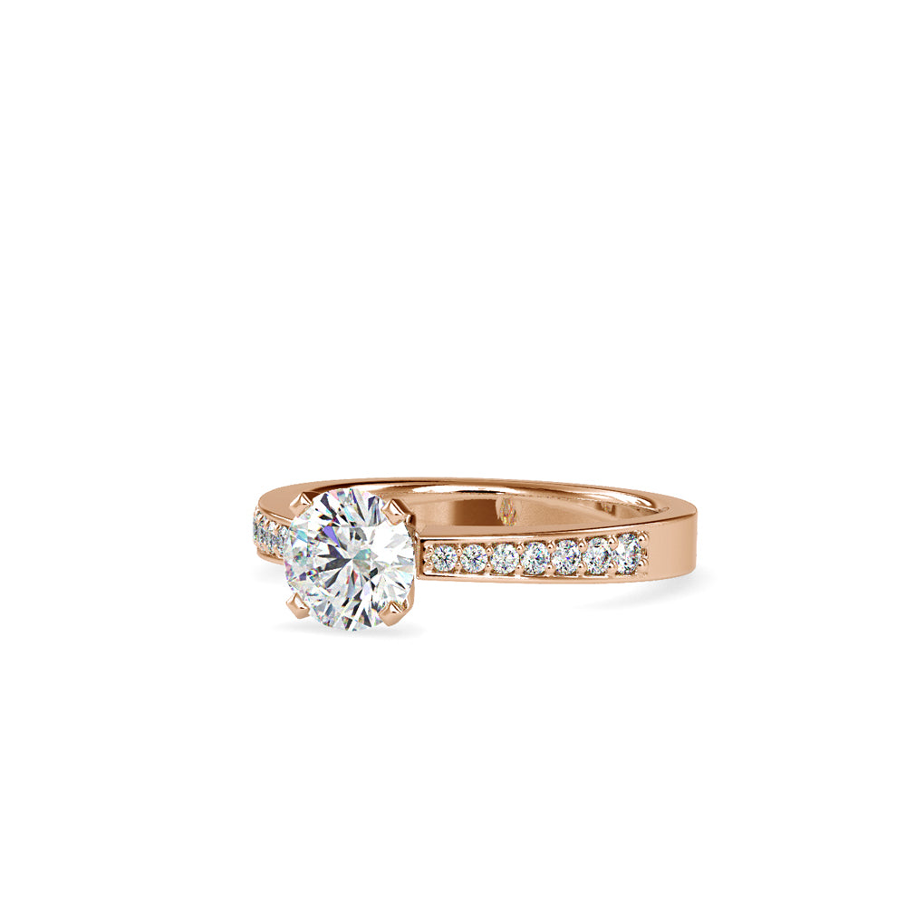 Cascade of Light: Round Solitaire with Pavé Gradient Band Audiam