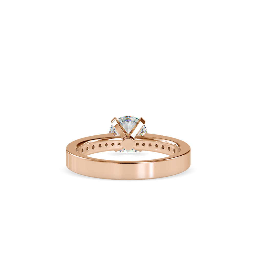 Cascade of Light: Round Solitaire with Pavé Gradient Band Audiam