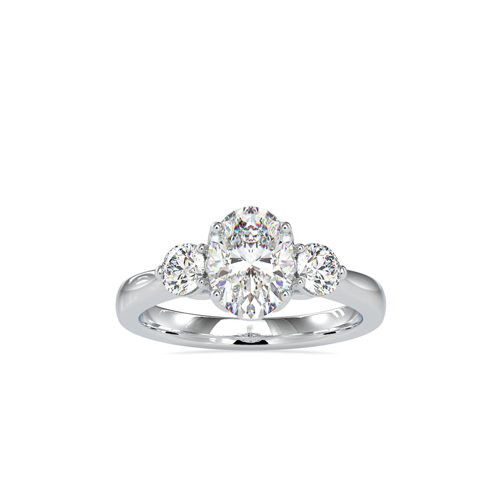 Eternal Harmony: Oval Diamond Ring with Round Brilliants Audiam