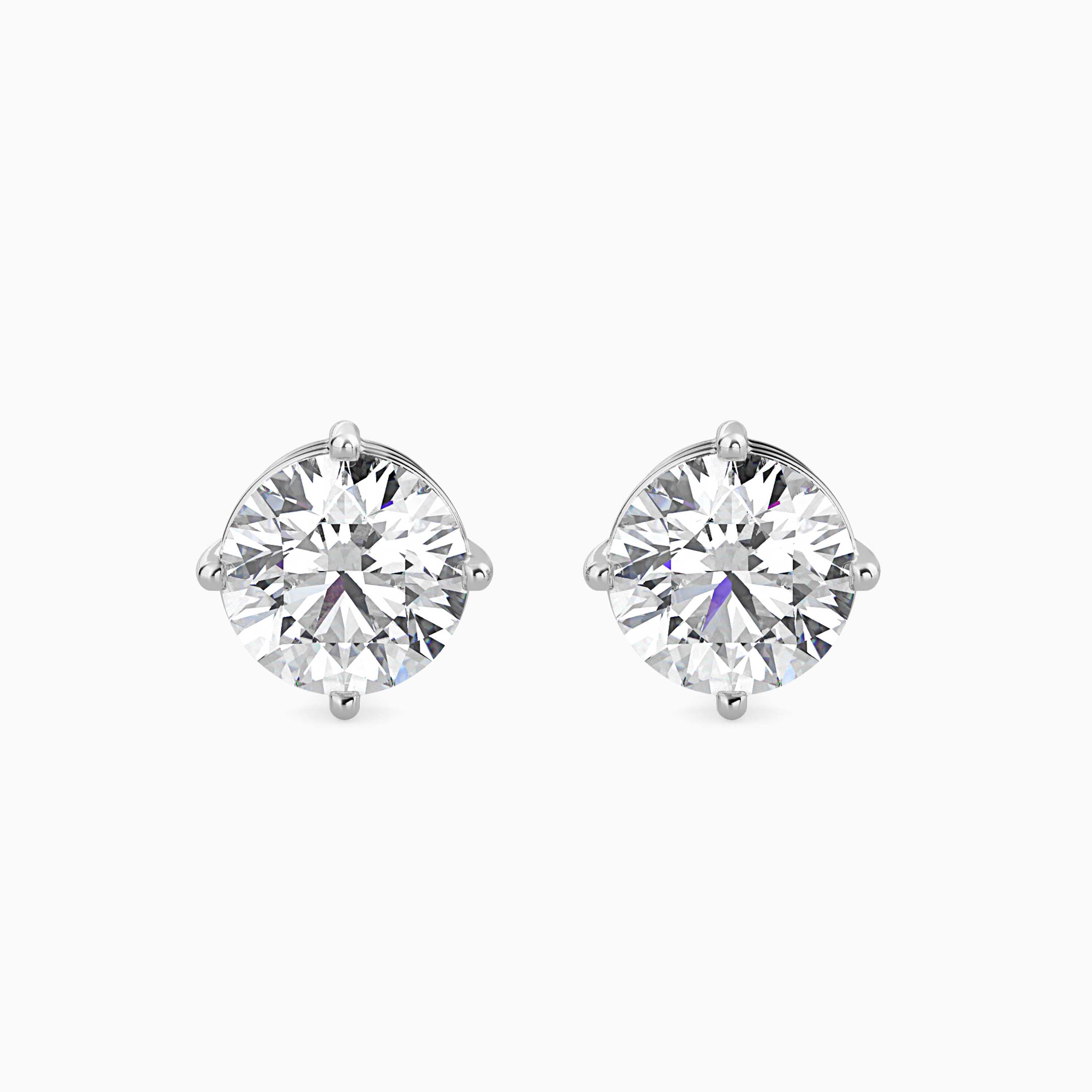 Round Cut Diamond solitaire stud Audiam