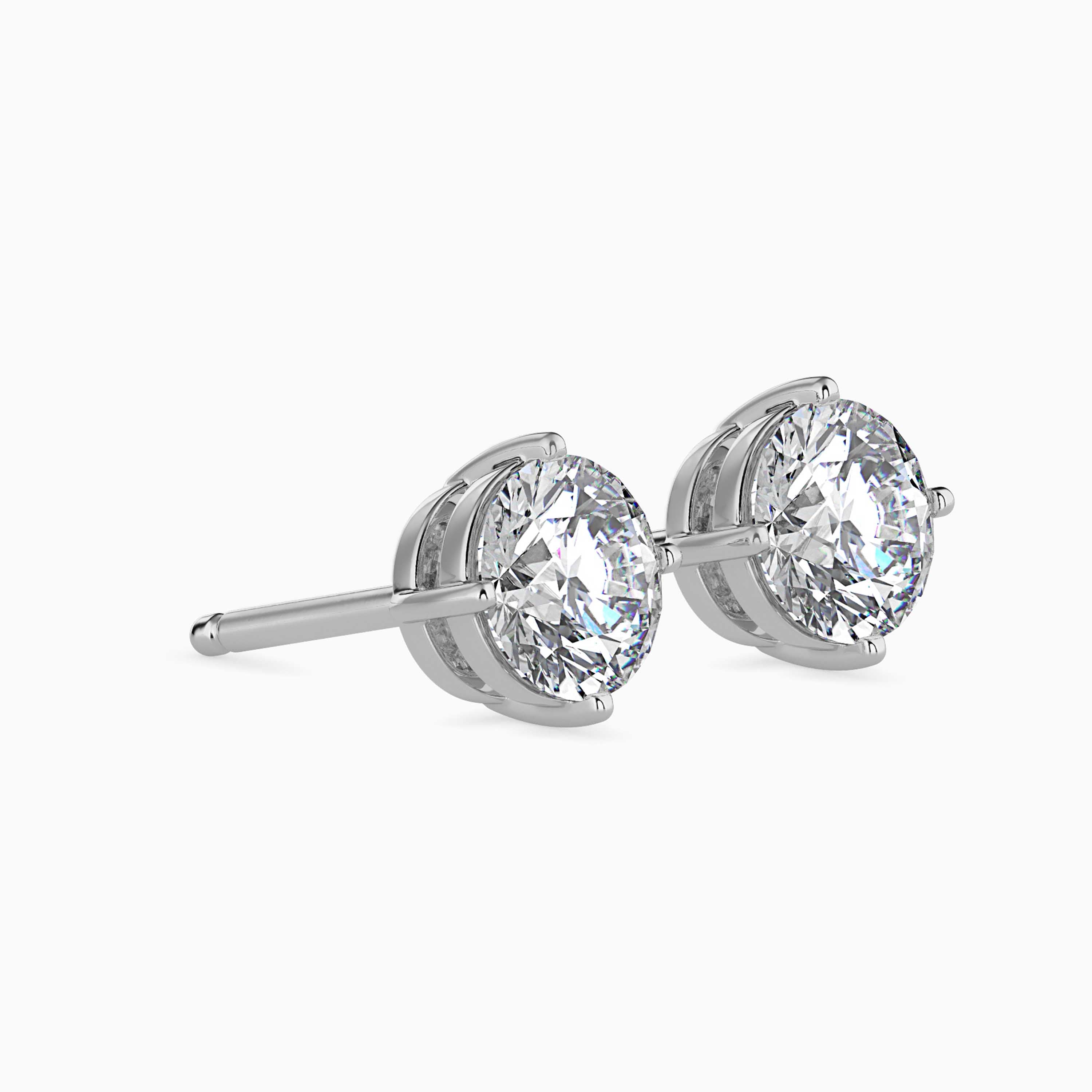 Round Cut Diamond solitaire stud Audiam