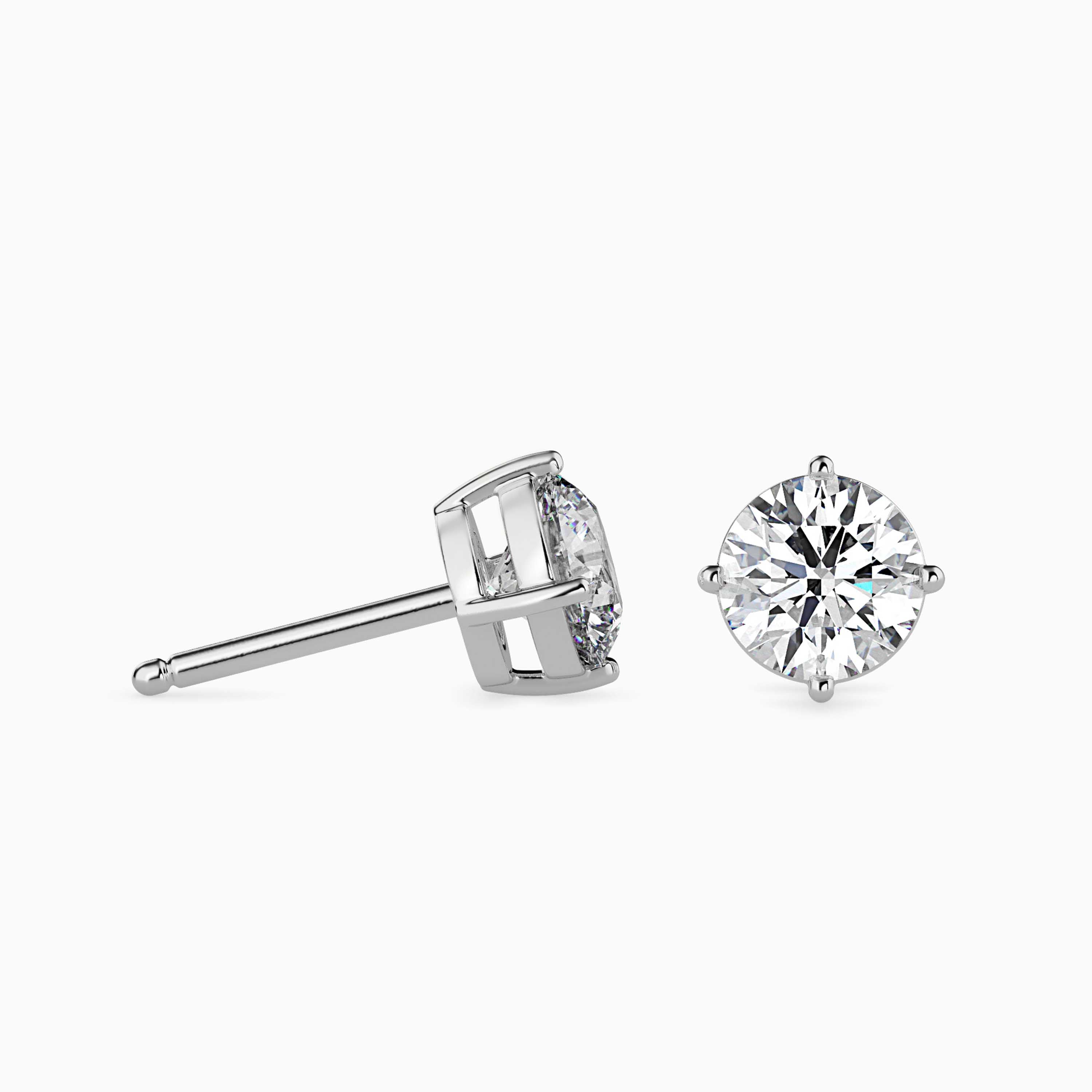 Round Cut Diamond solitaire stud Audiam