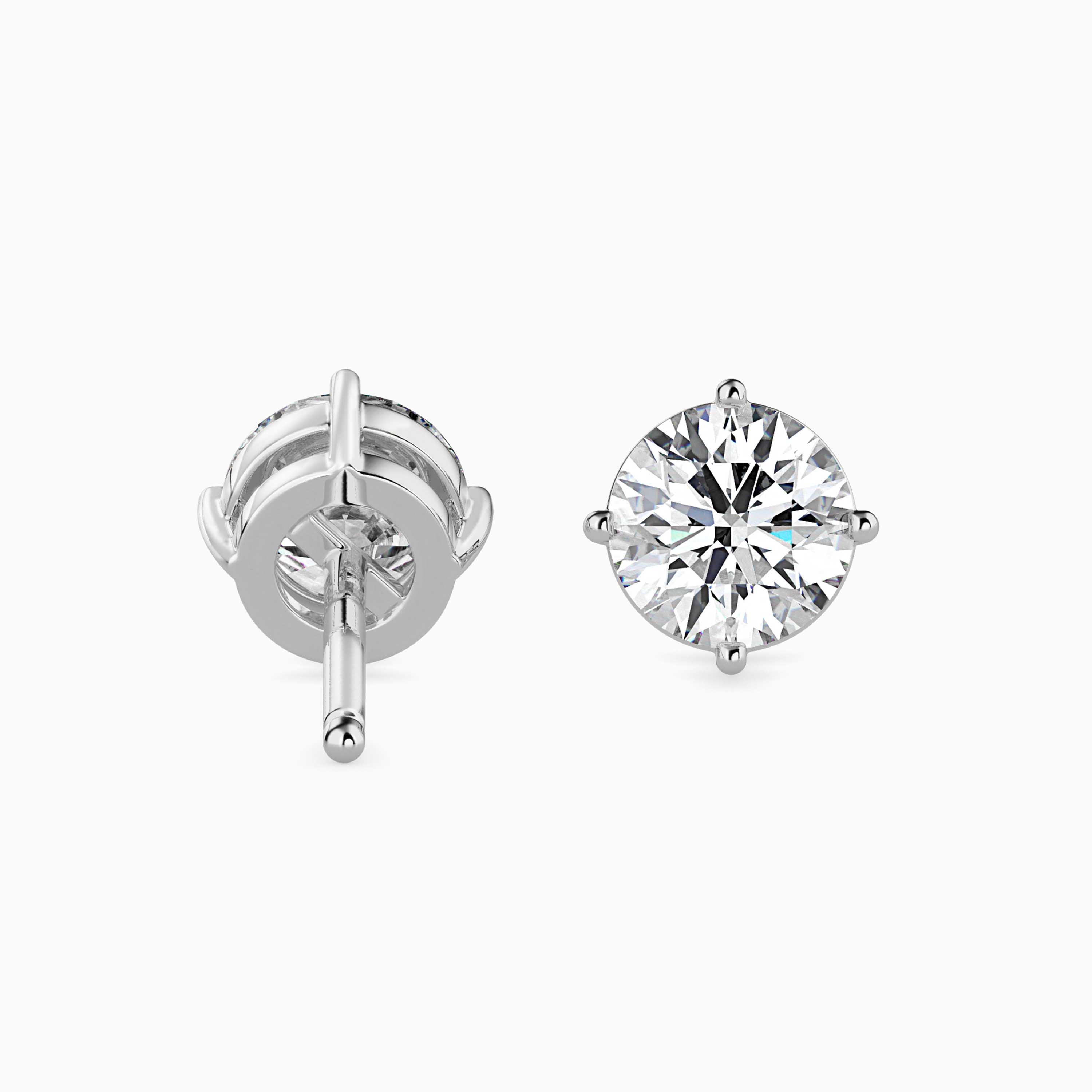 Round Cut Diamond solitaire stud Audiam