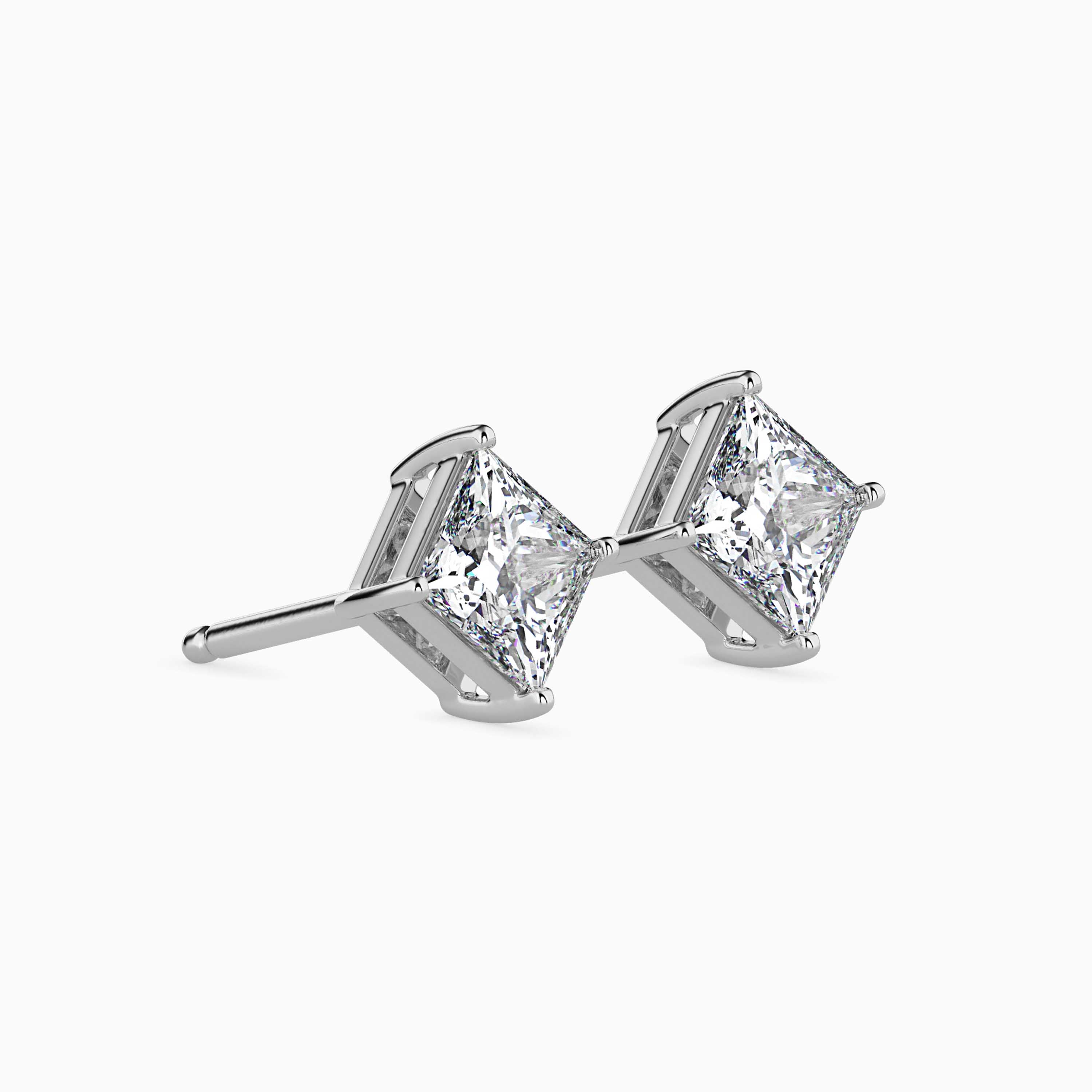 Princess Cut Diamond Solitaire Stud Audiam