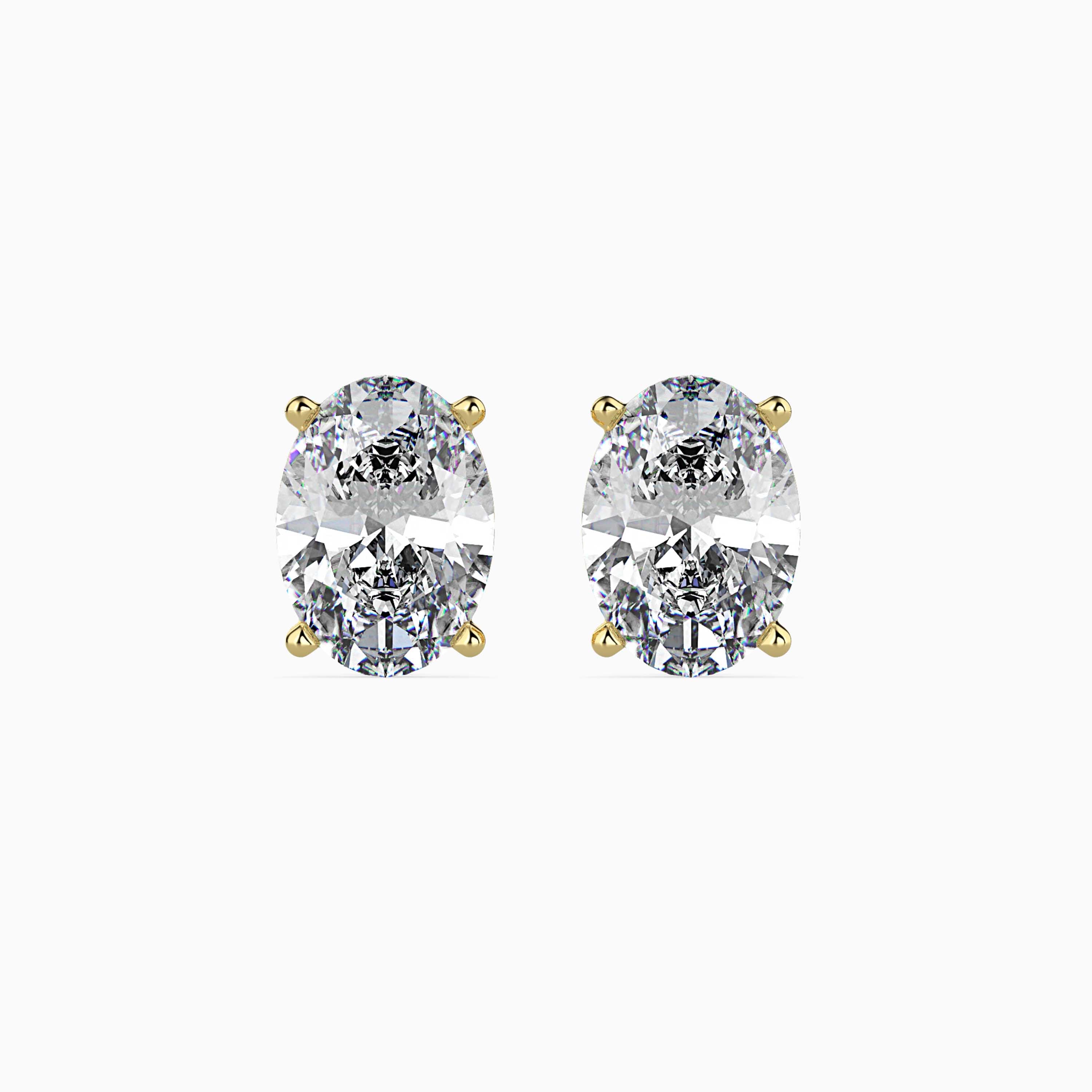 Oval Cut Diamond Solitaire Stud Audiam