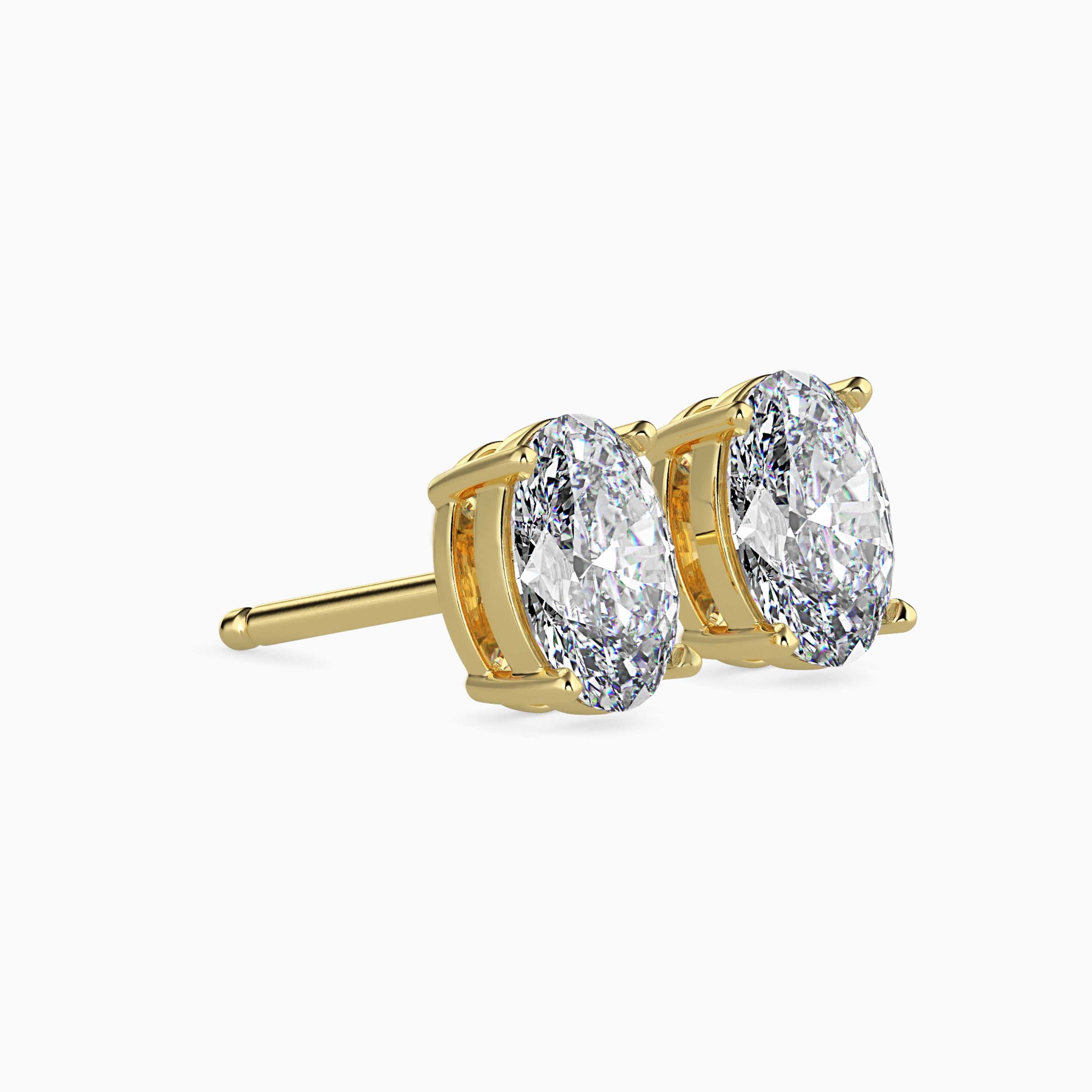 Oval Cut Diamond Solitaire Stud Audiam