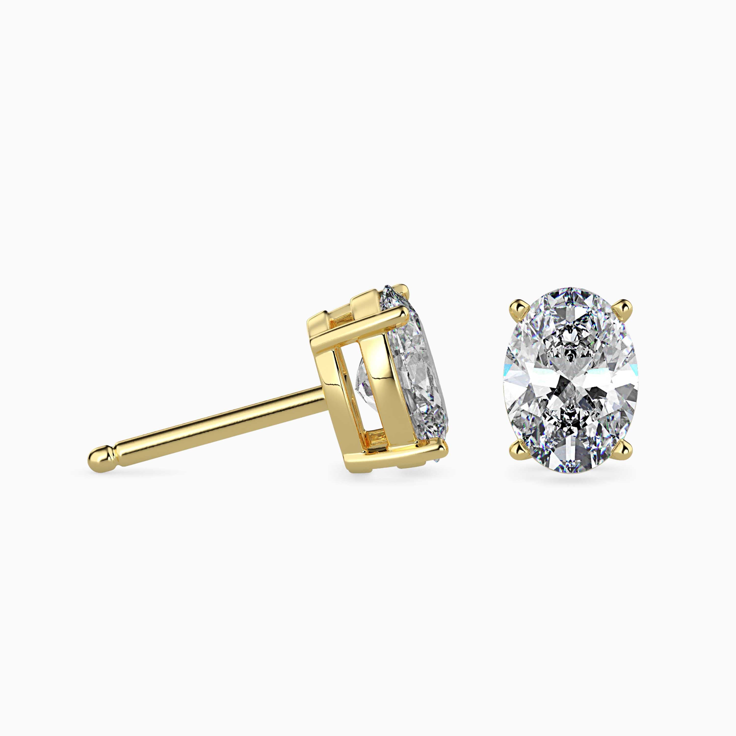 Oval Cut Diamond Solitaire Stud Audiam