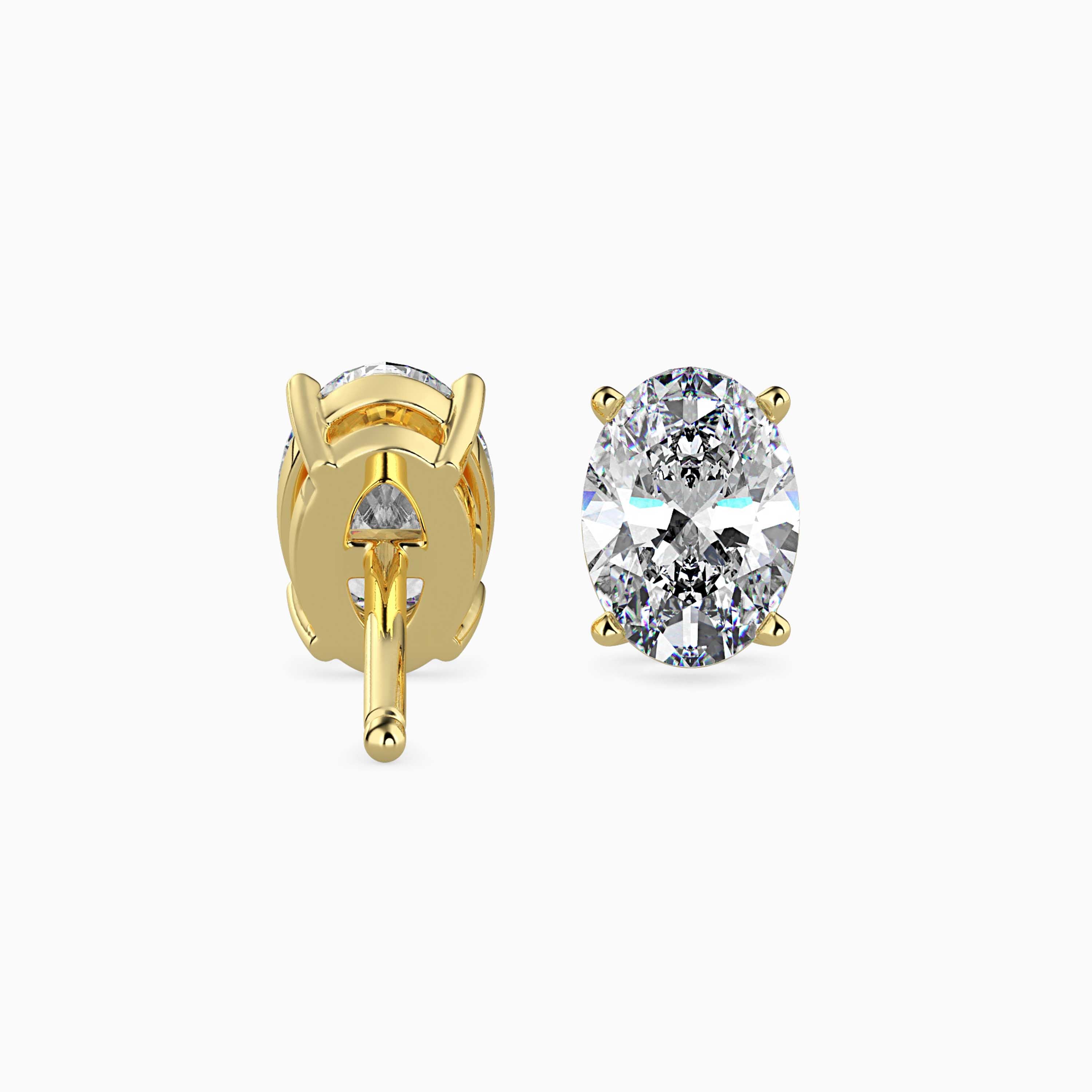 Oval Cut Diamond Solitaire Stud Audiam