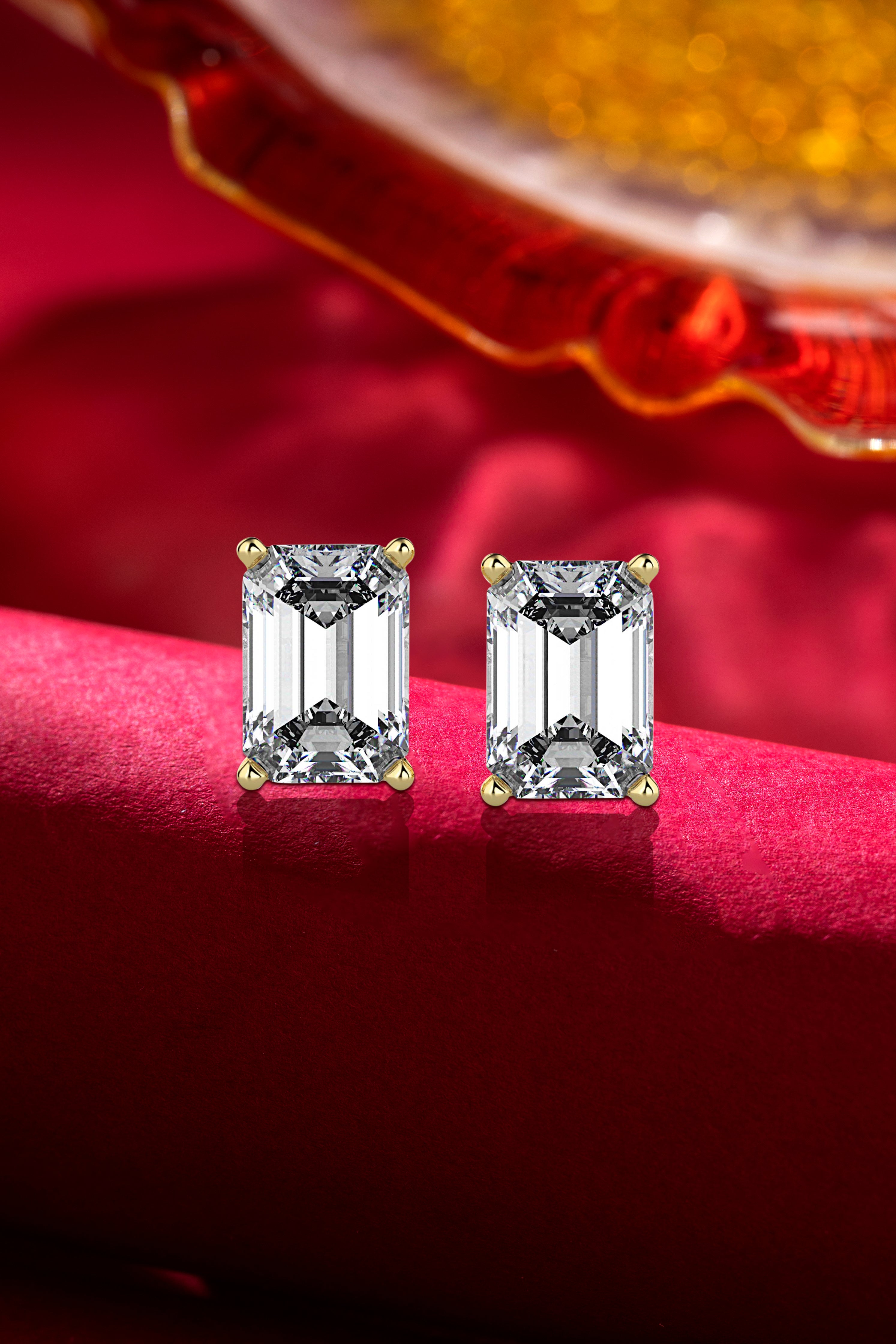 Radiant Cut Diamond Solitaire Stud Audiam