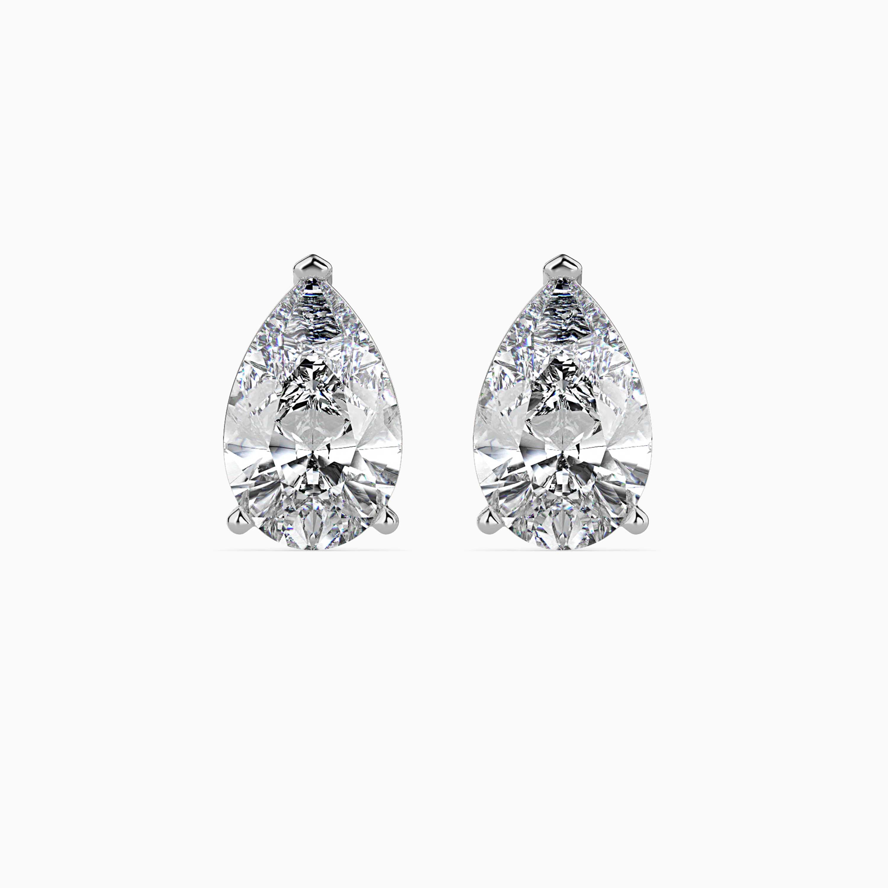 Pear Cut Diamond Solitaire Stud Audiam