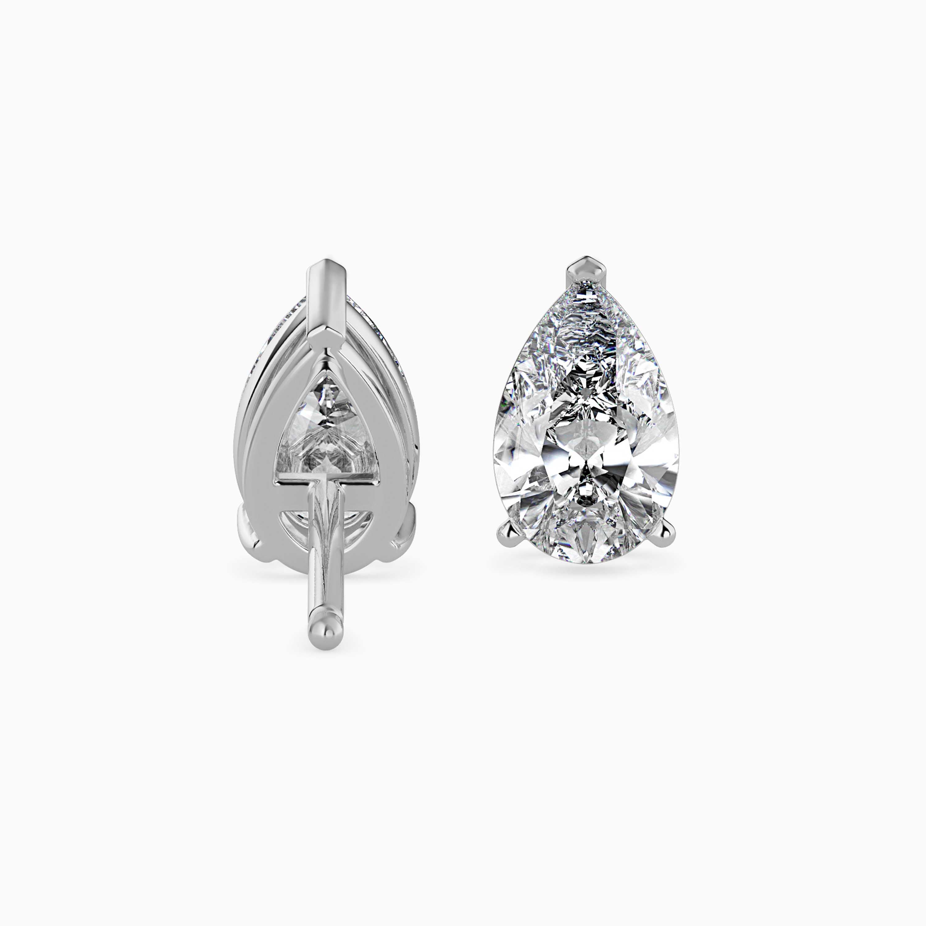 Pear Cut Diamond Solitaire Stud Audiam