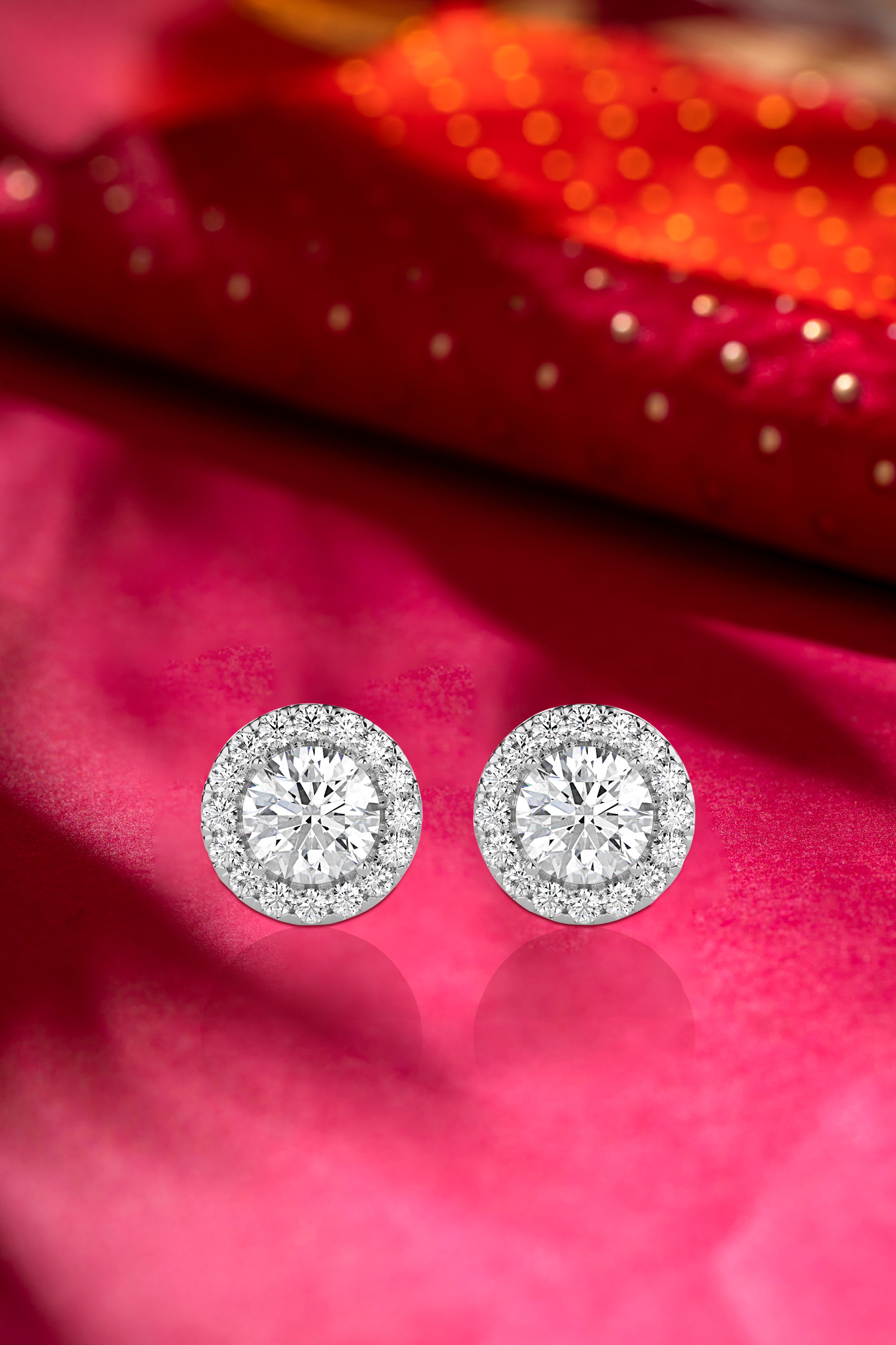 Timeless Elegance: Diamond Halo Stud Earrings Audiam