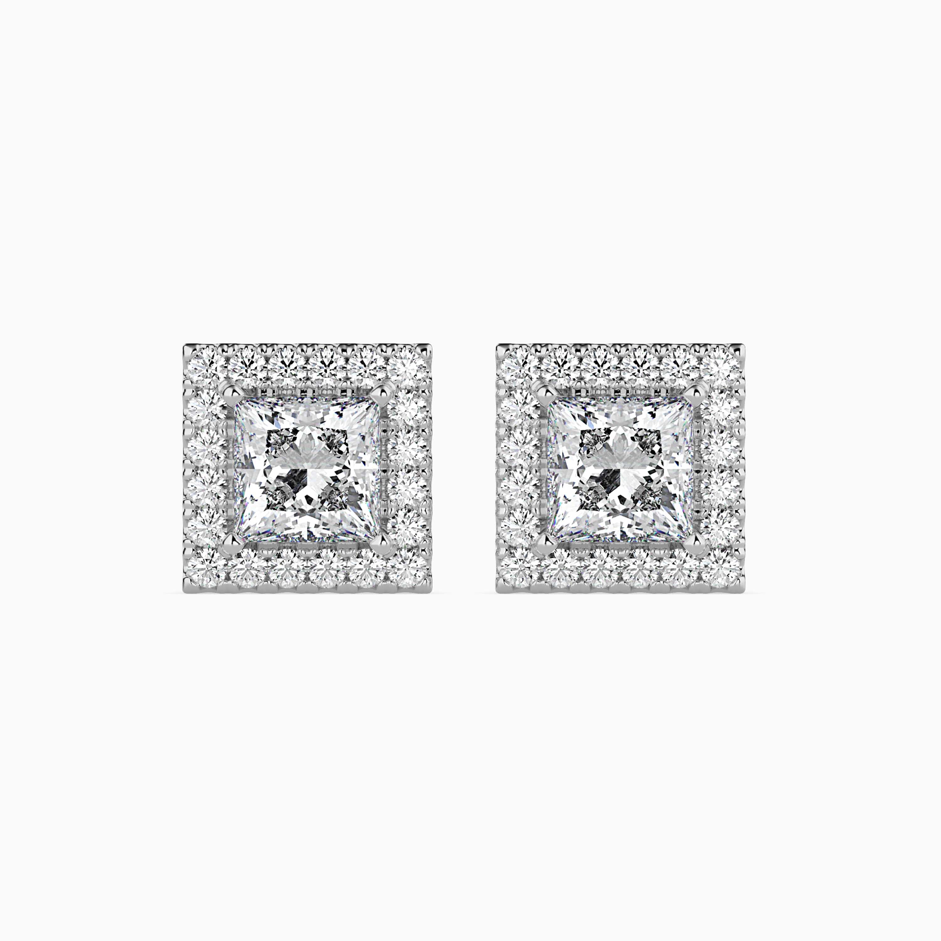 2-in-1 Princess Cut Diamond Halo Jacket Earrings Audiam