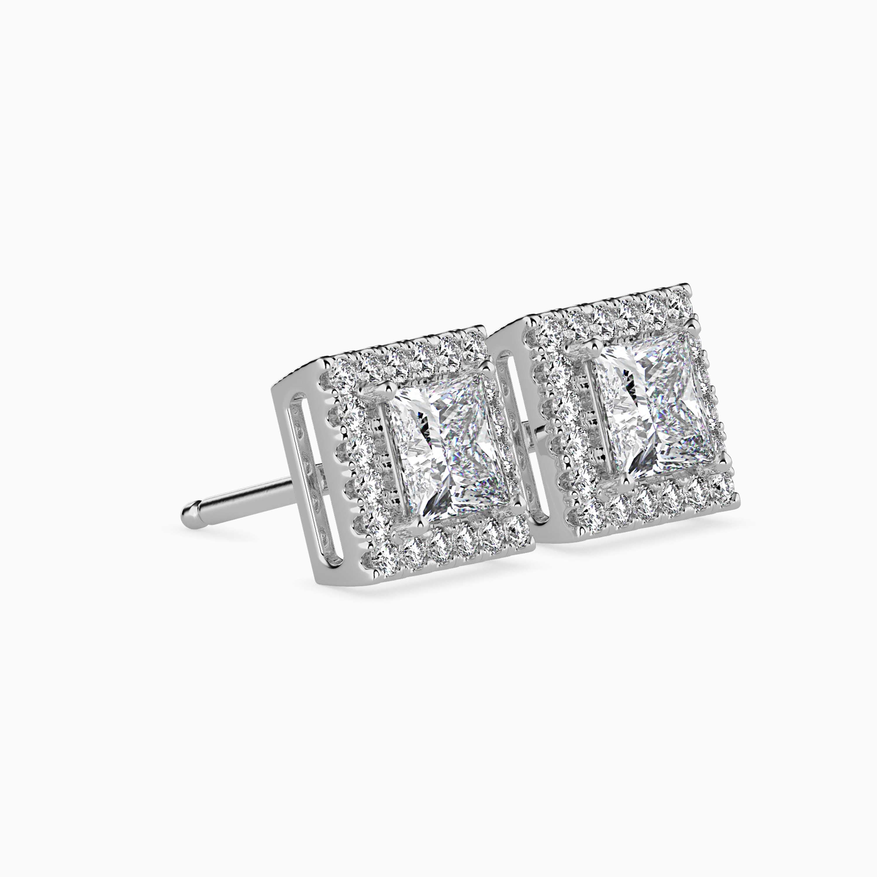 2-in-1 Princess Cut Diamond Halo Jacket Earrings Audiam