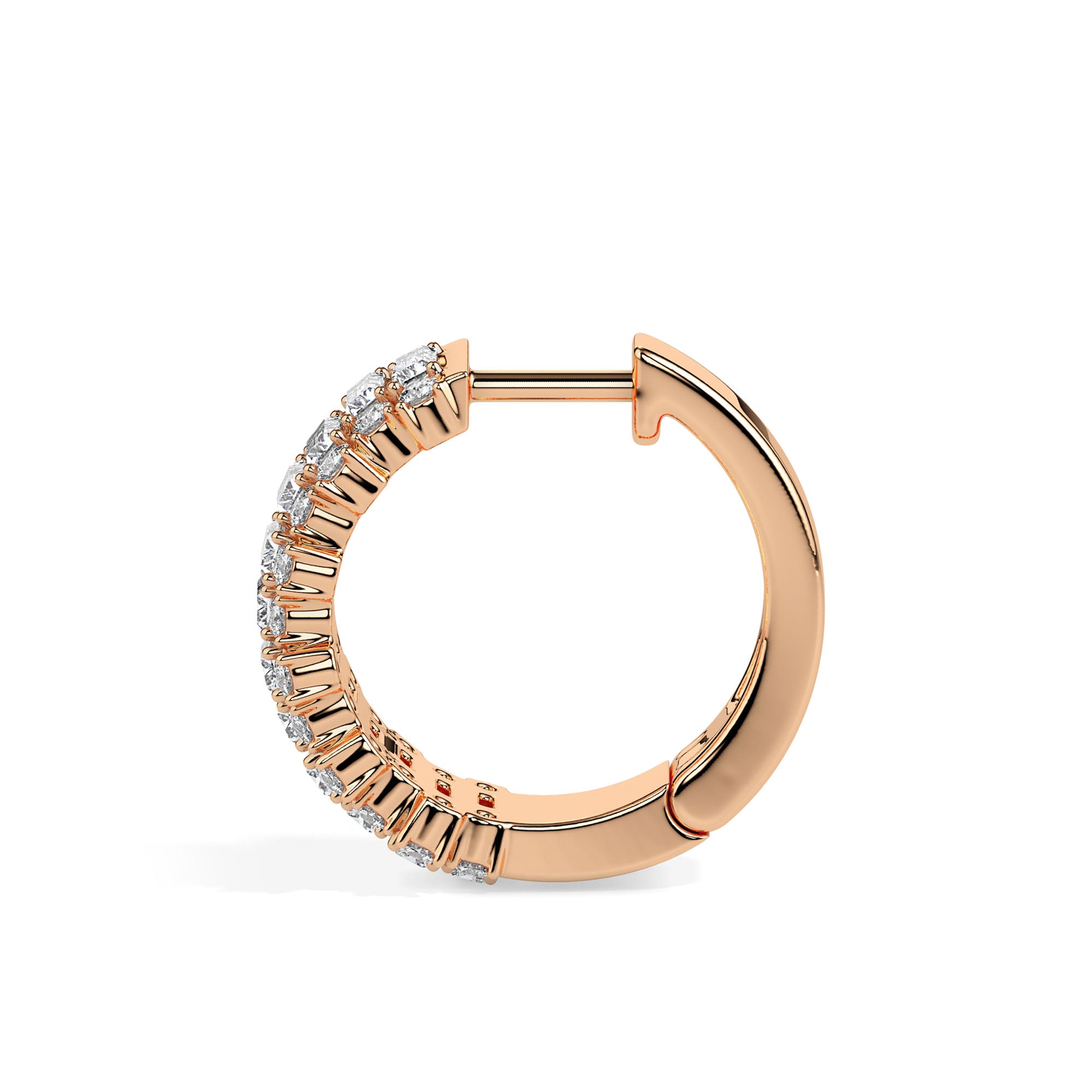 Diamond Baguette Studded Hoops Audiam