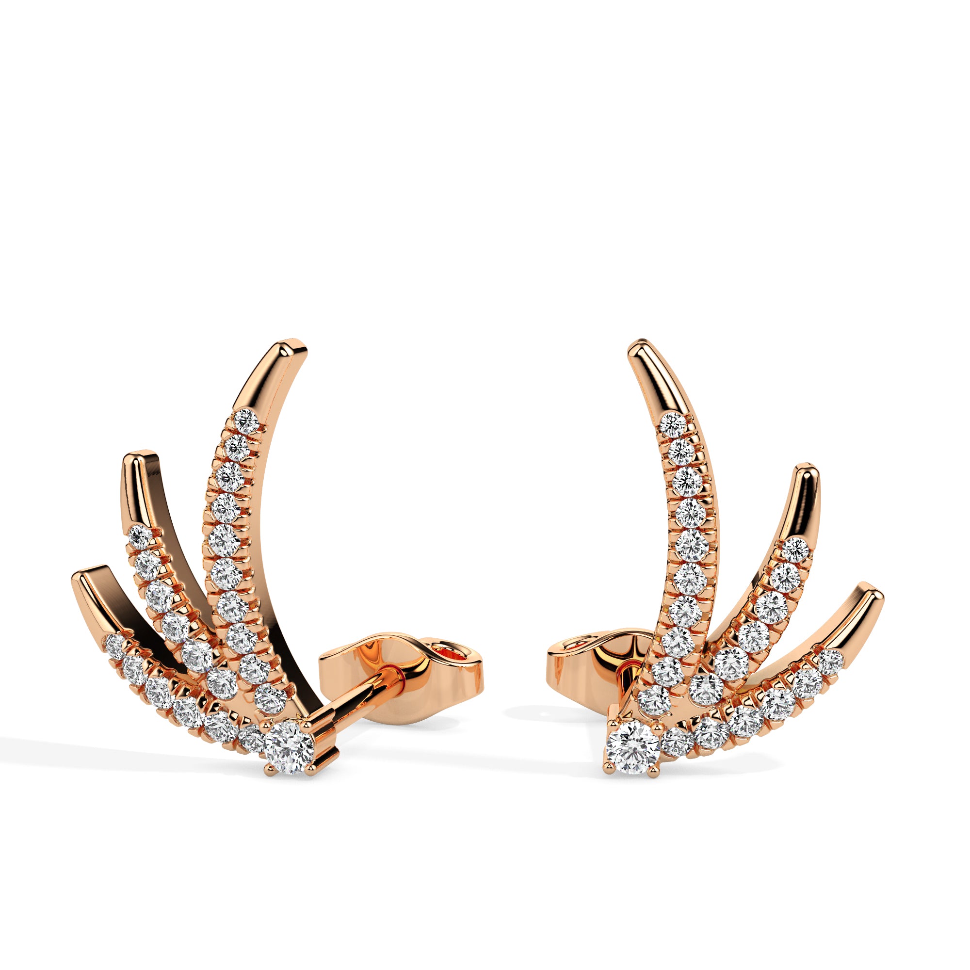 Triple Horn Diamond Studs: Bold Elegance Redefined Audiam