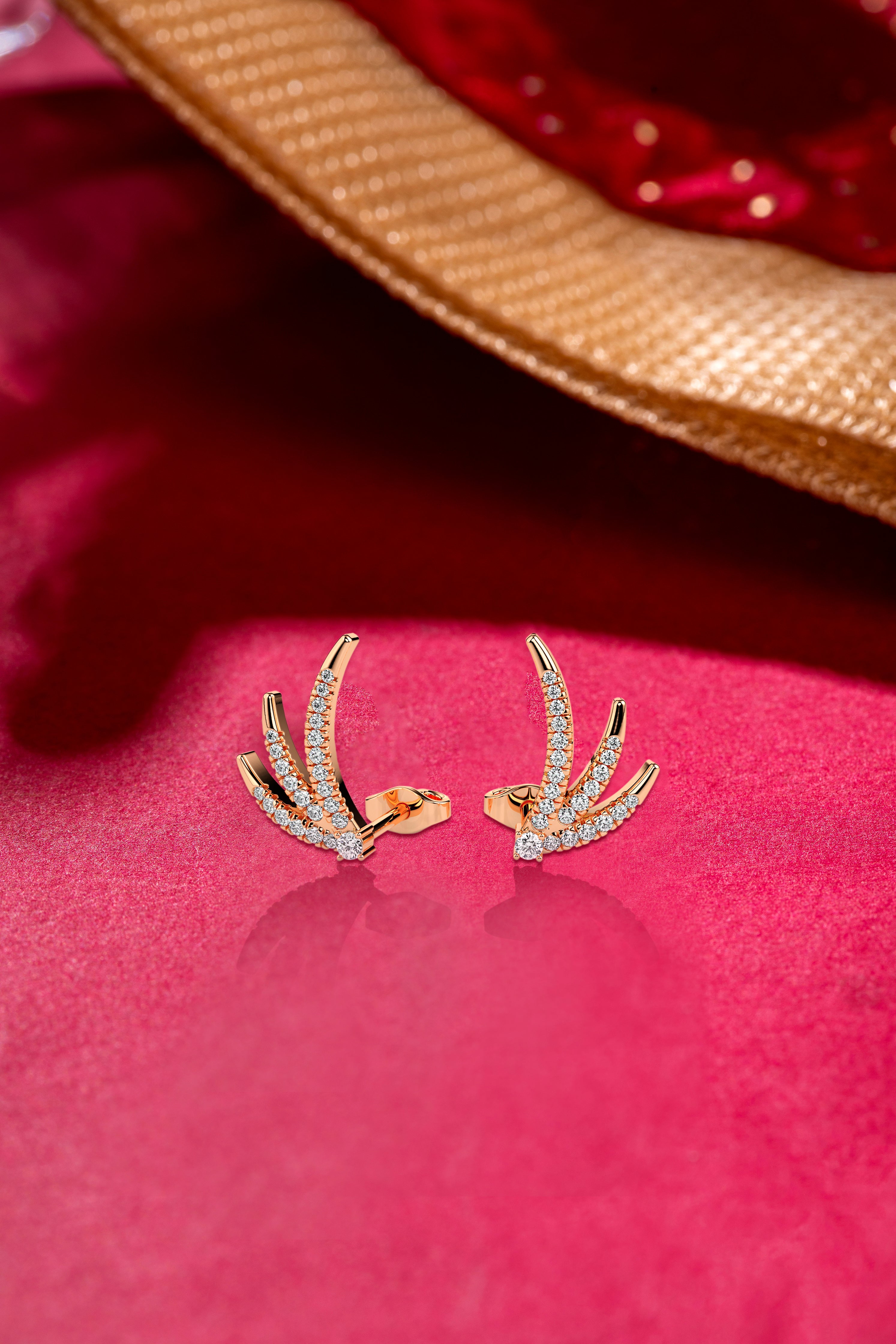 Triple Horn Diamond Studs: Bold Elegance Redefined Audiam