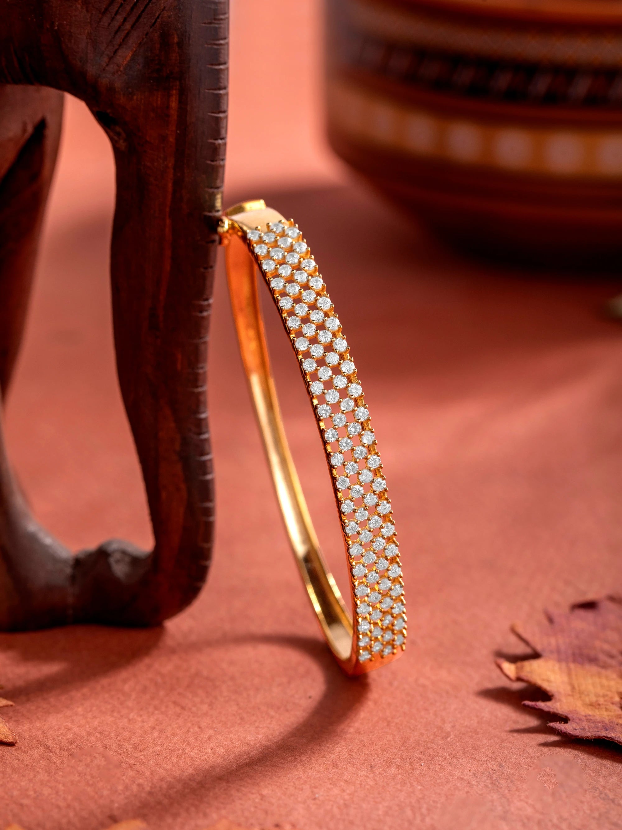 Eternal Diamond-Embellished Kada Bracelet