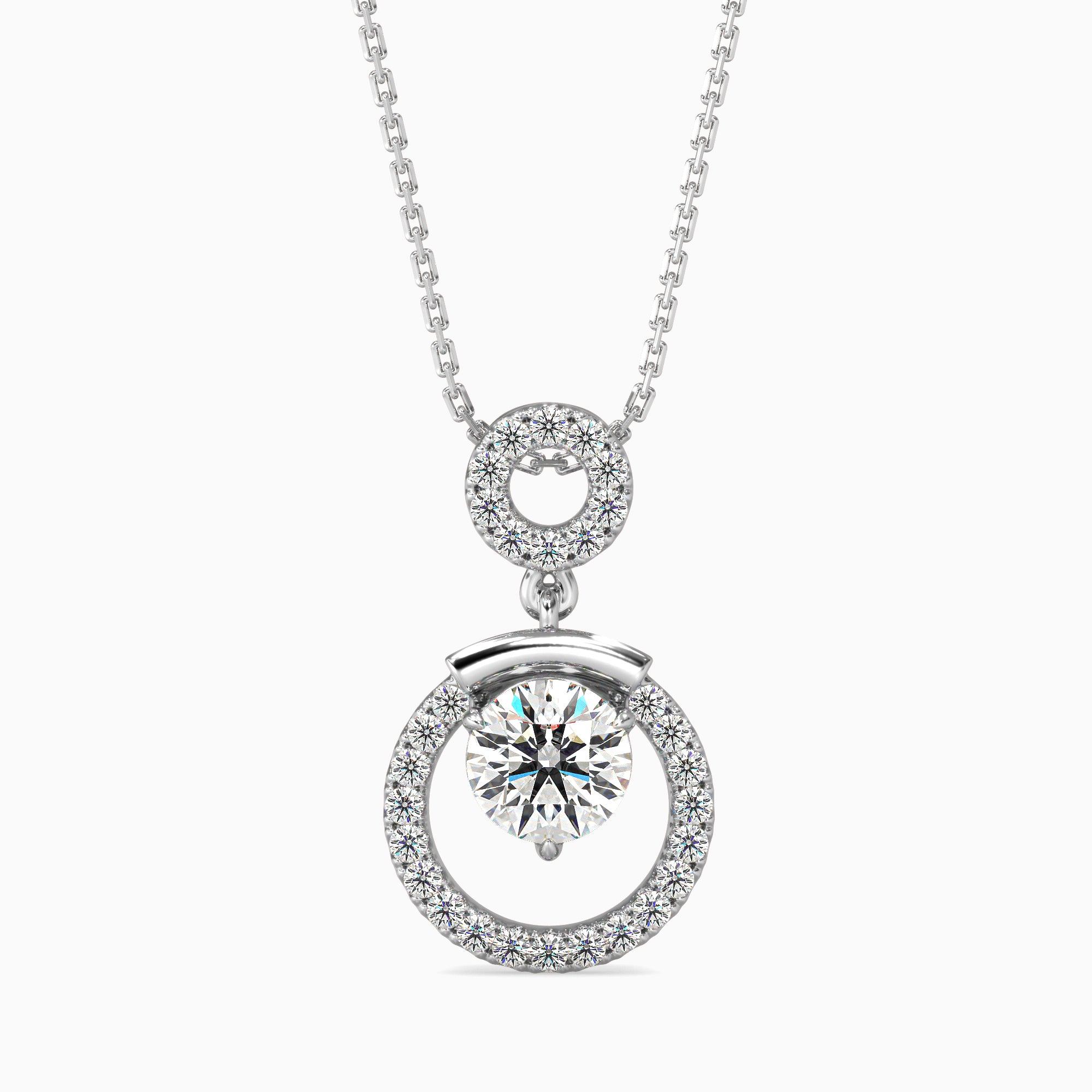 Double Circle Solitaire Diamond Pendant Audiam