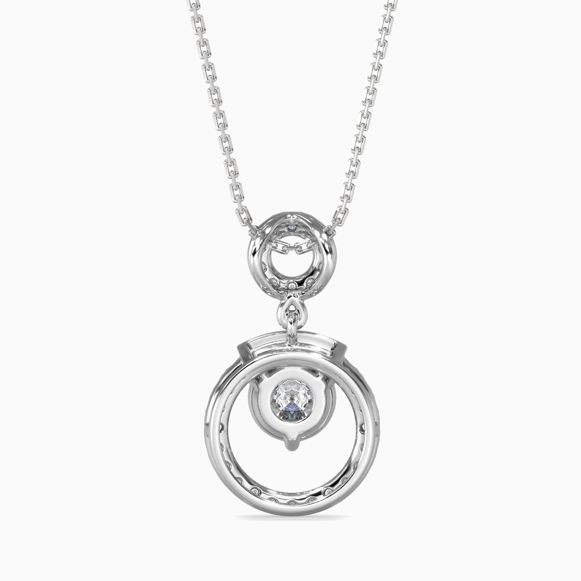 Double Circle Solitaire Diamond Pendant Audiam