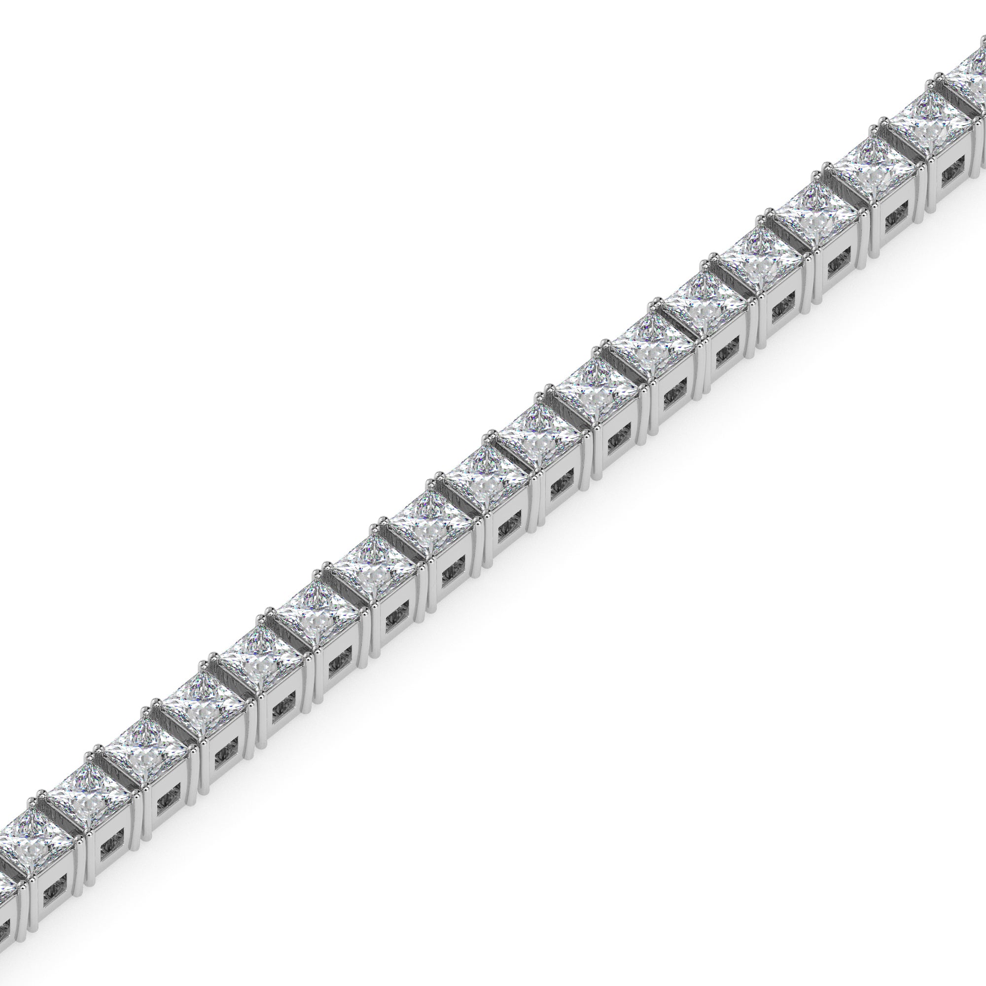 Regal Radiance: Princess-Cut Diamond Tennis Bracelet Audiam