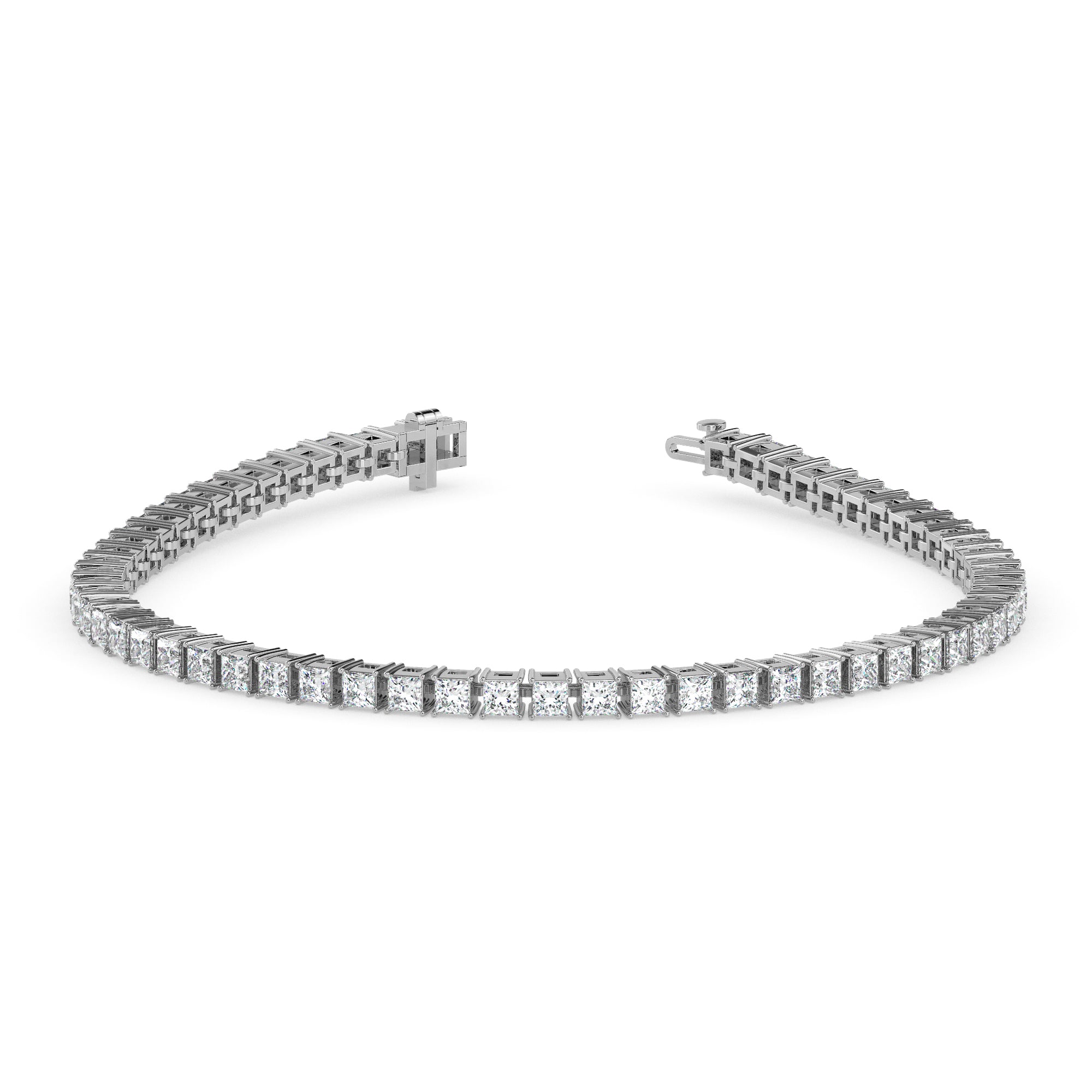 Regal Radiance: Princess-Cut Diamond Tennis Bracelet Audiam