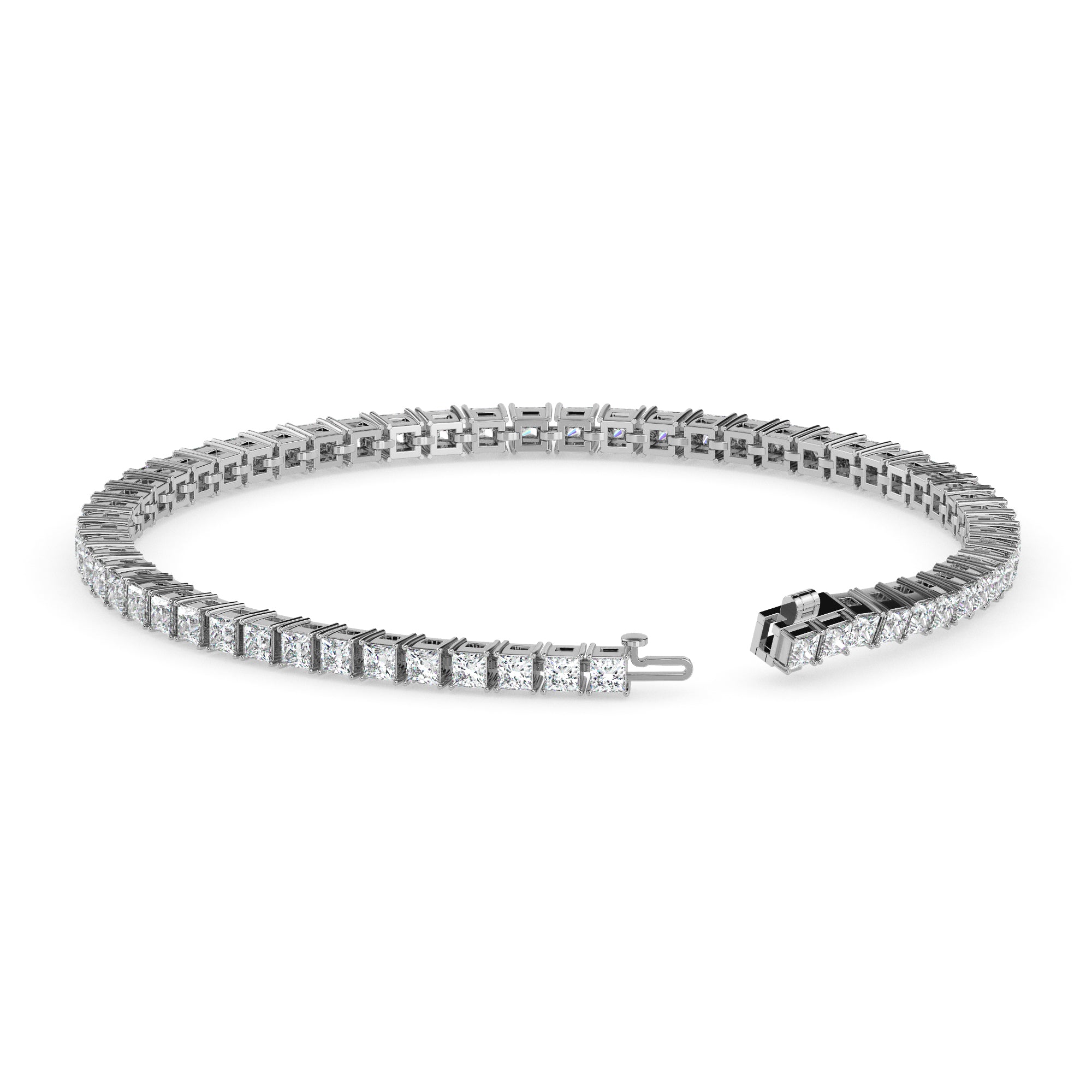 Regal Radiance: Princess-Cut Diamond Tennis Bracelet Audiam