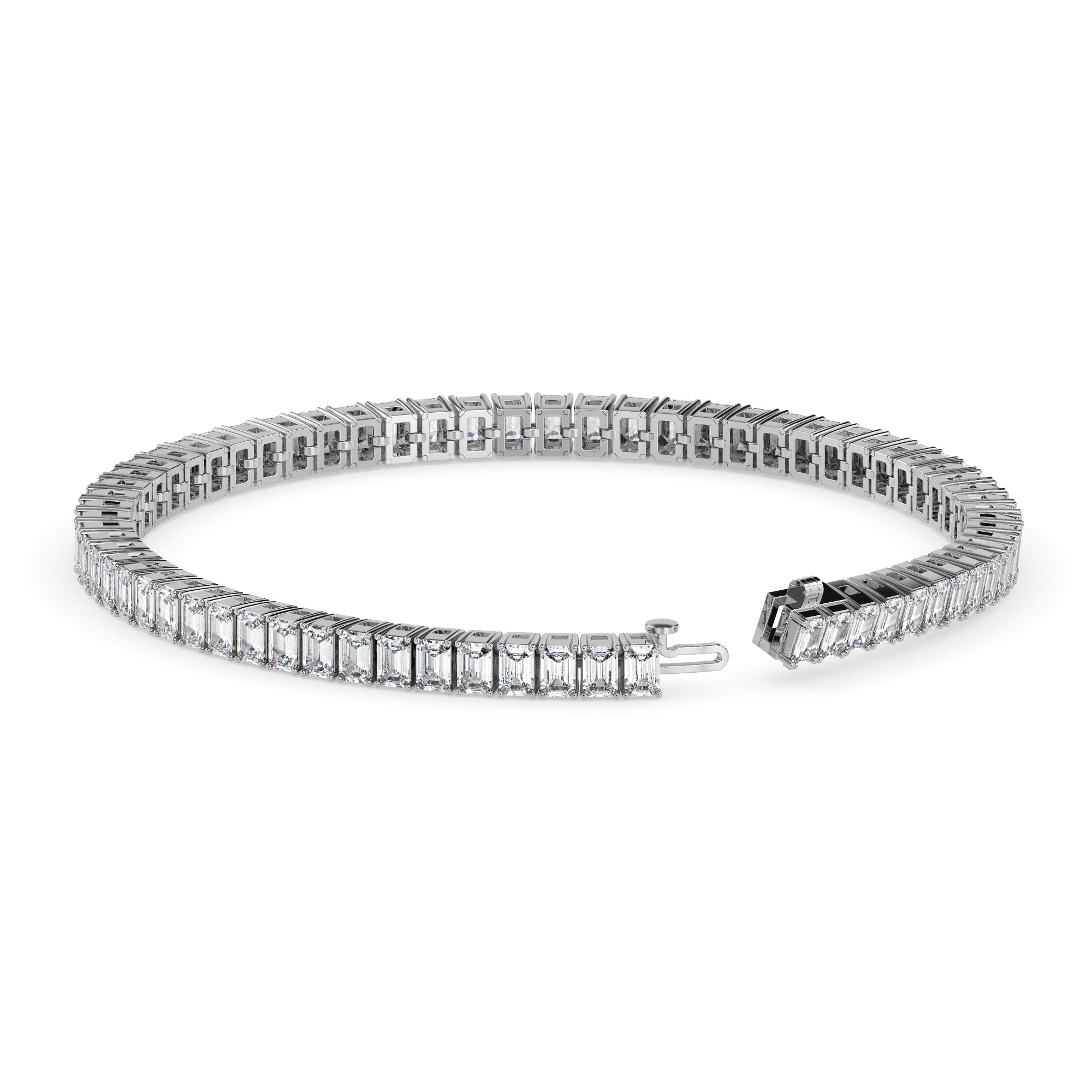 Classic Emerald Cut Diamond Tennis Bracelet Audiam